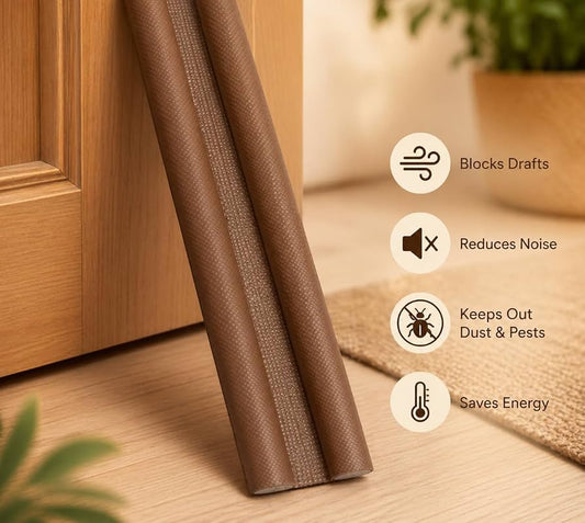 Door Protector- Door Draft Fabric Cover, Sound-Proof Reduce Noise Waterproof - Brown (Pack of 2)