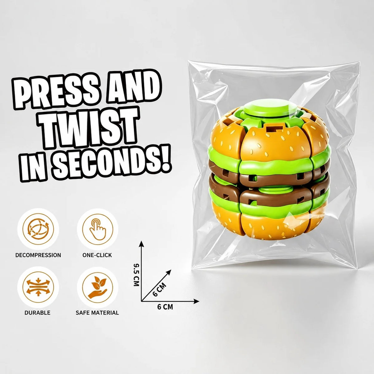 3D Hamburger Fidget Spinner