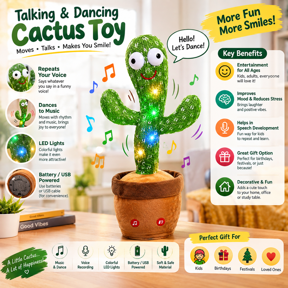 Talking & Dancing Cactus This Toy Talks