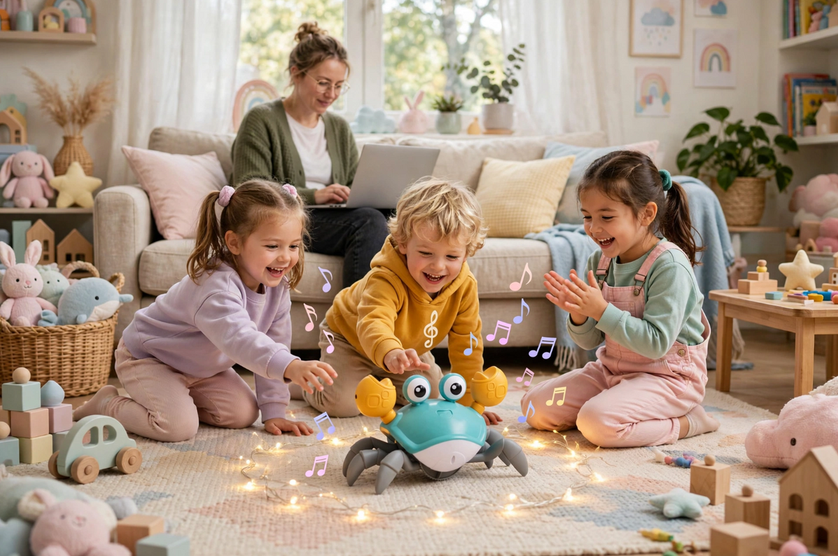 Crab Baby Toy Crawling with Music and LED Light
