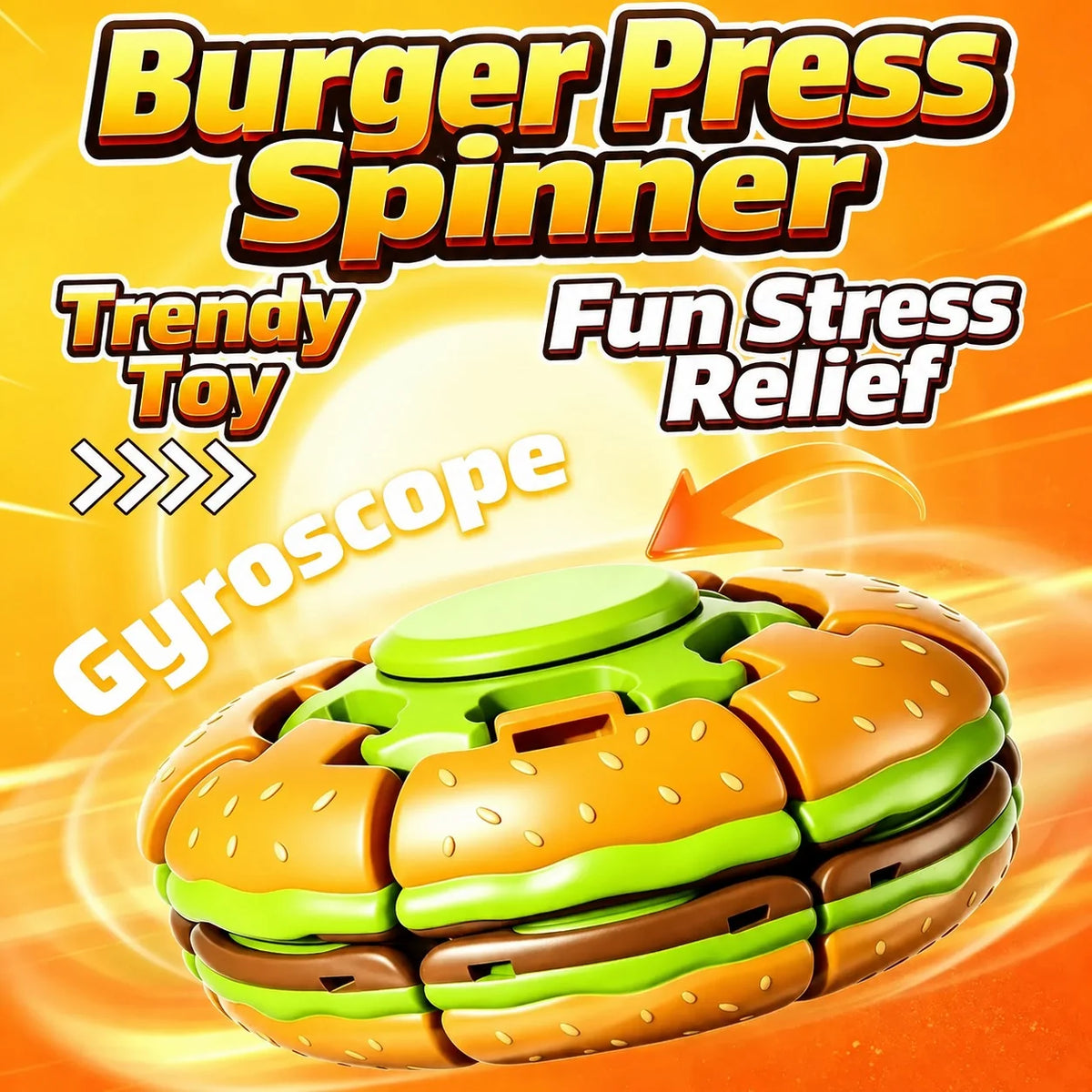 3D Hamburger Fidget Spinner